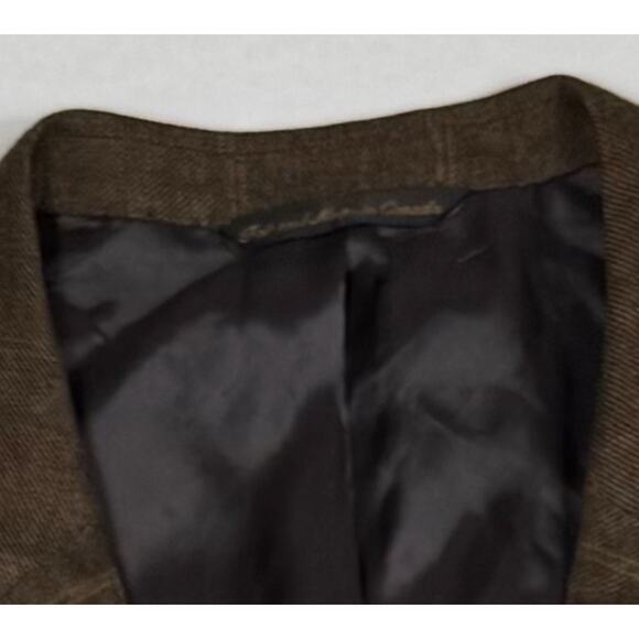 Jack Victor Montreal Brown Wool Cashmere Houndstooth 2 Button Blazer SZ 46L Coat - Picture 5 of 13